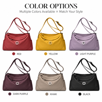 Sac bandoulière pour femme en nylon léger avec fermeture éclair lisse et détail latéral, sac bandoulière pour femme OEM ODM Vente en gros 10 pièces