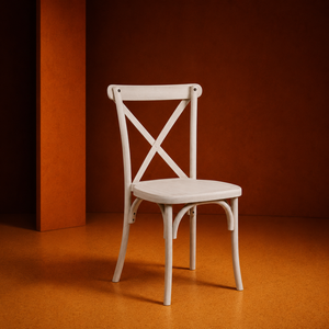 Chaise de salle à manger d'extérieur réglable en résine industrielle, style Crossback, finition chaux, moderne, robuste et durable, pour usage hôtelier - Product Image 1