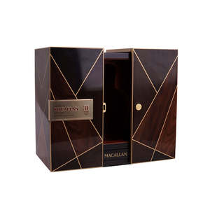 Boîte Cadeau Luxe Personnalisée Faite à la Main en Bois Brillant pour Whisky et Vin, Double Porte, Design Incrusté, Rangement Rectangulaire Haut de Gamme Marque DS - Product Image 5