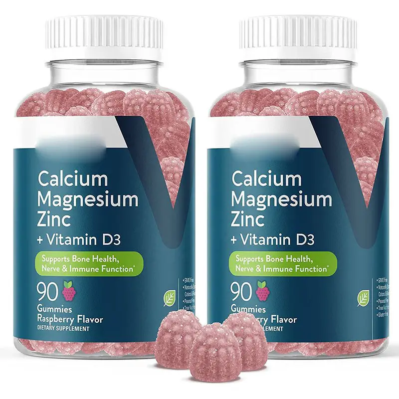 Cálcio Magnésio Gomas com Vitamina D3 Suporta Saúde Óssea Suplementos Vitamínicos Dietéticos