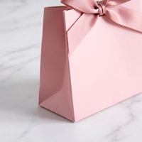 Sacs à bonbons en papier kraft mignons pour fêtes de mariage de luxe, petits sacs cadeaux pour bijoux avec ruban, porte-crystal rectangulaire à nouer