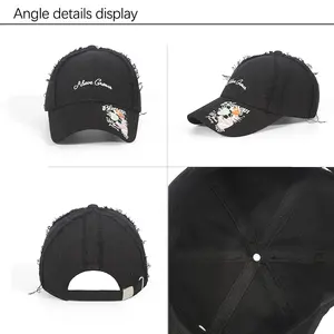 Cappello sportivo con fibbia in metallo con visiere stampate oem custom 6 pannelli in bianco sportivo a tesa curva cappellini da baseball vintage