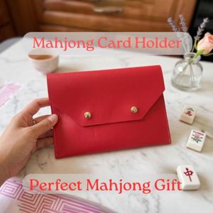 PU Leather Mahjong Card Clutch <b>Holder</b> Pouch Mahjong Card Clutch Game Night Organizer, Mother's Day Gift Chic Tabletop Accessory - Product Image 4