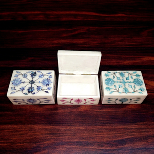 Stonecrafts International Best Quality Luxury Blue Mother Pearl Jewelry Packaging <b>Box</b> for Valentine's Day Storage Decoration - Product Image 1