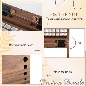 Planche à dessin en bois pliable de 13 pouces, boîte de peinture à l'aquarelle pour enfants, livre de croquis et de dessin en plein air, bois de noyer - Product Image 3