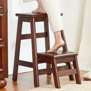 Nalanduohao Solid Wood Folding Stool High Chair Dual Purpose Shoe Changing <b>Step</b> Stool Modern Design Home Use - Product Image 3