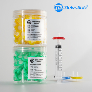 Filtre à seringue en plastique de laboratoire avec joint Luer, membrane microporeuse pour chromatographie (HPLC IC) MCE/Nylon/PTFE/PES - Product Image 1