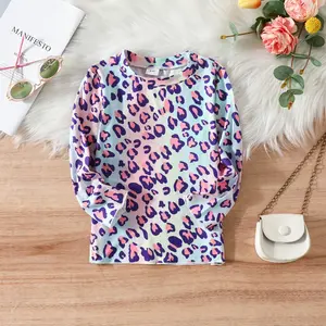 Rarewe New Fashion Clothes Kids Clothing Girls Long Sleeve Top Leopard Printed Baby Girls T Shirts