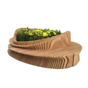 Chaises en bois Art Slice, mobilier extérieur commercial personnalisé, design artistique moderne pour hôtel, centre commercial, salle de sport, école - Product Image 2