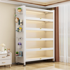 TALONGJ Armoire de rangement multi-niveaux en acier, à ouverture rabattable, anti-poussière, à poser au sol, durable, pour salon, jouets, loisirs créatifs et présentation de récompenses - Product Image 2
