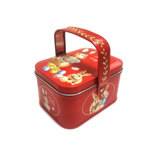 Boîte en métal rectangulaire pour l'emballage de gâteaux, bonbons, chocolats, biscuits - Boîte cadeau pour enfants avec fonction aseptique et logo personnalisé - Product Image 1