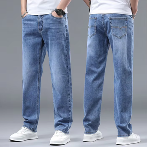 Nay1il Jeans dritti larghi per giovani e versatili per tutte le stagioni pantaloni Casual da lavoro elasticizzati stile confortevole - Product Image 6