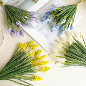6 Ramilletes de Jacinto de Uva y Delphinium, Flores Artificiales de Plástico Moldeado por Inyección, Decoración <span class=keywords><strong>Floral</strong></span> para Bodas y Salas de Estar - Product Image 3