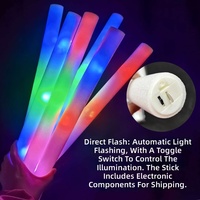 Bâtons lumineux LED en mousse Neon-Glo 47 cm, clignotants RVB, avec 3 modes, pour concerts, festivals, raves, mariages et fêtes