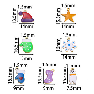 Pendentif breloque en alliage de Noël, flocon de neige, gant, chapeau, accessoire de bijoux DIY, ornement suspendu pour décoration d'arbre - Product Image 5