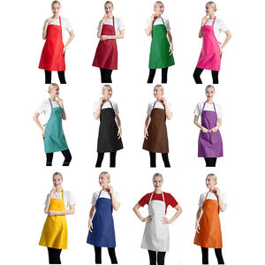 Tablier de cuisine en polyester et coton, personnalisable, pas cher, en gros, faible MOQ, avec deux poches et logo - Product Image 5