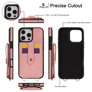 Miroir bandoulière portefeuille fente pour carte étui de téléphone en cuir pour <span class=keywords><strong>iPhone</strong></span> 16 <span class=keywords><strong>Pro</strong></span> <span class=keywords><strong>Max</strong></span> 15 Plus <span class=keywords><strong>14</strong></span> 13 12 lanière support à rabat couverture Hoesje <span class=keywords><strong>Etui</strong></span> - Product Image 6
