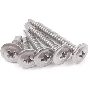 YH High Quality CSK Flat Head Phillips Stainless Steel SS 304 316 410 Fasteners Self Tapping Drilling Screw ST4.2