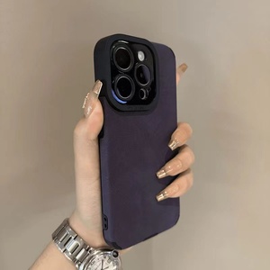 Custodia per telefono in pelle di agnello di lusso per <span class=keywords><strong>iPhone</strong></span> 17 16 15 14 13 12 <span class=keywords><strong>11</strong></span> Pro Max Mini X XS XR, <span class=keywords><strong>cover</strong></span> in silicone morbido tinta unita stile retrò - Product Image 3