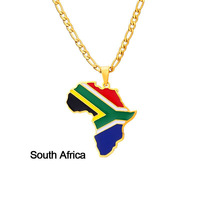 Collier pendentif carte d'Afrique en acier inoxydable pour les mariages et les fêtes mettant en vedette Ghana Nigeria Congo Kenya Somalie Angola Maroc