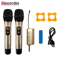 Microphone sans fil à verrouillage automatique de fréquence par récepteur GAW-009B, batterie au Lithium amovible de grande capacité