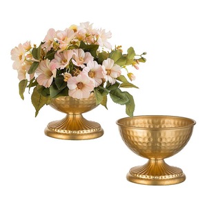 European Style Iron Gold Flower <b>Vase</b> With Handle Traditional Design Wedding Decoration Desktop Floor <b>Standing</b> <b>Vase</b> - Product Image 5