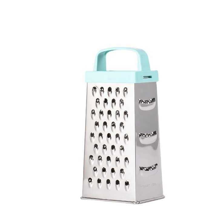 Stainless Steel Multifunction Vegetable Cheese Grater Machine 9 Inch 4 Sides Manual Box Graters for Home and Kitchen & Tabletop