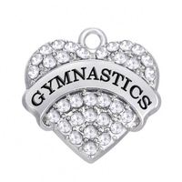 Breloque Cœur en Cristal Tendance avec Lettres Gravées GYMNASTICS/RUNNER/RATCHET