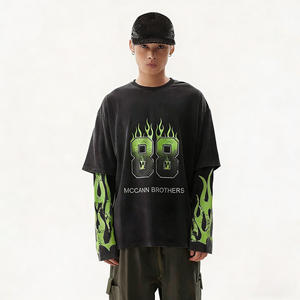 T-Shirt Homme 100% Coton Surdimensionné Cropped Boxy Imprimé Animal Respirant Vintage Hip Hop Streetwear Poids Lourd - Product Image 3