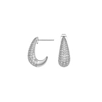 Fabricant de bijoux ODM, boucles d'oreilles à clous en forme de goutte d'eau, plaquées or 14 carats, en laiton, élégantes, hypoallergéniques, cadeau pour femmes