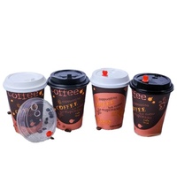 Gobelets en papier kraft jetables de 9 oz pour boissons chaudes et froides, avec impression dorée et estampage, à paroi simple, pour café