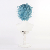 Perruque de cosplay Ainizi de 30 cm, cheveux courts bleu clair, personnage de Kawata Soya, inspirée de Tokyo Revengers