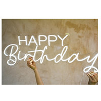 Enseigne lumineuse LED acrylique Vente en gros Enseigne LED Happy Birthday Location de logo LED Lettres lumineuses en acrylique au néon Happy Birthday Enseigne lumineuse au néon