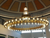 Mosquée Grand Éclairage Islamique Centre Masjid Projet Lampe Personnalisation Lustre Classique En Métal