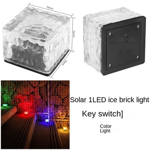 ไฟอิฐแก้ว RGB พลังงานแสงอาทิตย์ IP65สวน: กันน้ำ IP68ลานกลางแจ้งไฟ LED ตกแต่งสวนและทางเดินสระว่ายน้ำ - Product Image 4