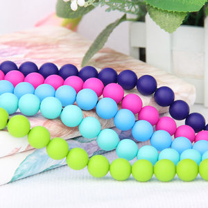Cuentas de silicona de 12mm, redondas, de calidad alimentaria, juguete para la dentición, cuentas para bebé, para hacer pulseras, accesorios de joyería DIY - Product Image 1