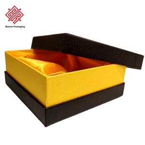 Boîte vierge en papier or noir Boîtes cadeaux d'emballage à trois couches LOGO personnalisé avec couvercle et fond Boîtes cadeaux haut de gamme avec doublure - Product Image 5