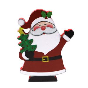 Ornements de Noël en bois en gros, décorations créatives et colorées en bois de Père Noël et bonhomme de neige pour la maison et les fêtes, livraison directe - Product Image 2