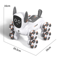 Juguete Perro Robot Inteligente Acrobático RC de 8 Ruedas con Ojos y Orejas LED y Sensor de Gestos para Niños, Incluye Control Remoto