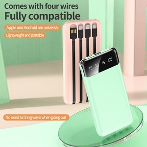 Banco de energía móvil OEM 20000mAh portátil con cargador de cuatro cables incorporado y batería externa 20000mAh banco de energía móvil de <span class=keywords><strong>regalo</strong></span> - Product Image 4
