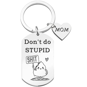 <span class=keywords><strong>2022</strong></span> nouveau acier inoxydable dessin animé décapsuleur porte-clés écologique ne <span class=keywords><strong>pas</strong></span> faire stupide pendentif collier fête des mères cadeau - Product Image 1