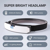 Linterna Frontal Recargable Portátil para Exteriores, Resistente al Agua IP65, LED XPG COB Súper Brillante, 5 Modos, Luz Roja de Emergencia, 600LM, 8-16 Horas de Duración
