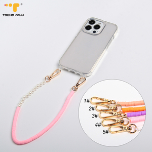 Nouvelle mode 2026 : Breloque de téléphone portable à perles en argile polymère grise, chaîne de poignet, cordon de téléphone, bijou - Product Image 3