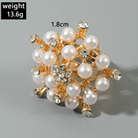 Bagues tendance 2025 pour femmes, grandes perles métalliques vintage, empilables, pour mariage et soirée, accessoires de main de créateur