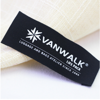 Étiquette tissée pour vêtements de costume avec logo personnalisé haute densité pour vêtement, logo en caoutchouc