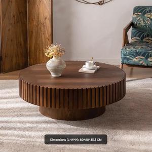 Hot Sale Modern 3D Vertical Grain Wooden Panel Coffee <strong>Table</strong> Set Wood Center <strong>Table</strong> Eco-Friendly Durable for Living Room Home - Product Image 2