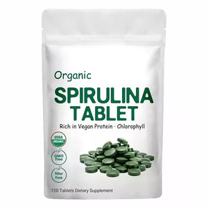 Vegan <span class=keywords><strong>Protein</strong></span> ve klorofil antioksidan bağırsak ve kan dengesi sağlık desteği ile özel etiket organik Spirulina tabletler - Product Image 1