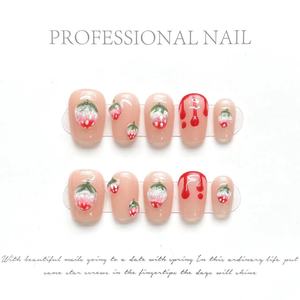 <span class=keywords><strong>Uñas</strong></span> postizas de lujo hechas a mano, estilo francés, con diseño de pico de pato, stiletto, almendradas, mariposa, elegantes, de acrílico, de cobertura completa, largas, a presión, para dedos. - Product Image 2