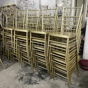 Cadeira de alumínio para eventos usados, cadeiras brancas chiavari em metal para cadeiras de banquetes de hotel