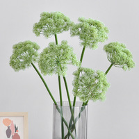 Fleurs artificielles en dentelle, pissenlits, fausses fleurs d'oignon, texture mousse, 63 cm, antibactériennes, légères, modernes, simples, verdure